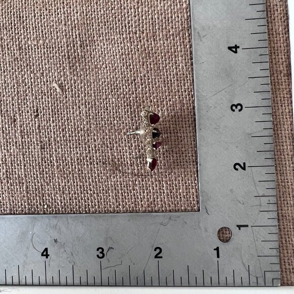 Kendra Scott ruby tone gold tone crystal ear crawlers shiny bling faux stone - Picture 5 of 5